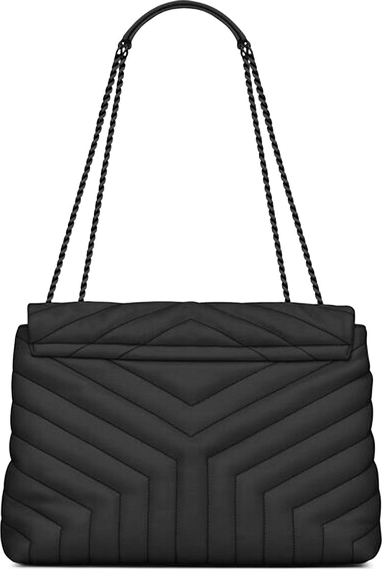 Saint Laurent Loulou Quilted Logo Plaque Bag Black