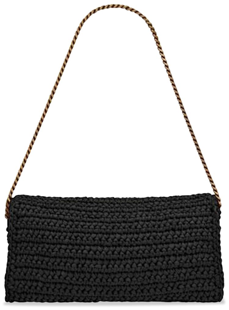 Saint Laurent Kate 99 Woven Shoulder Bag Black