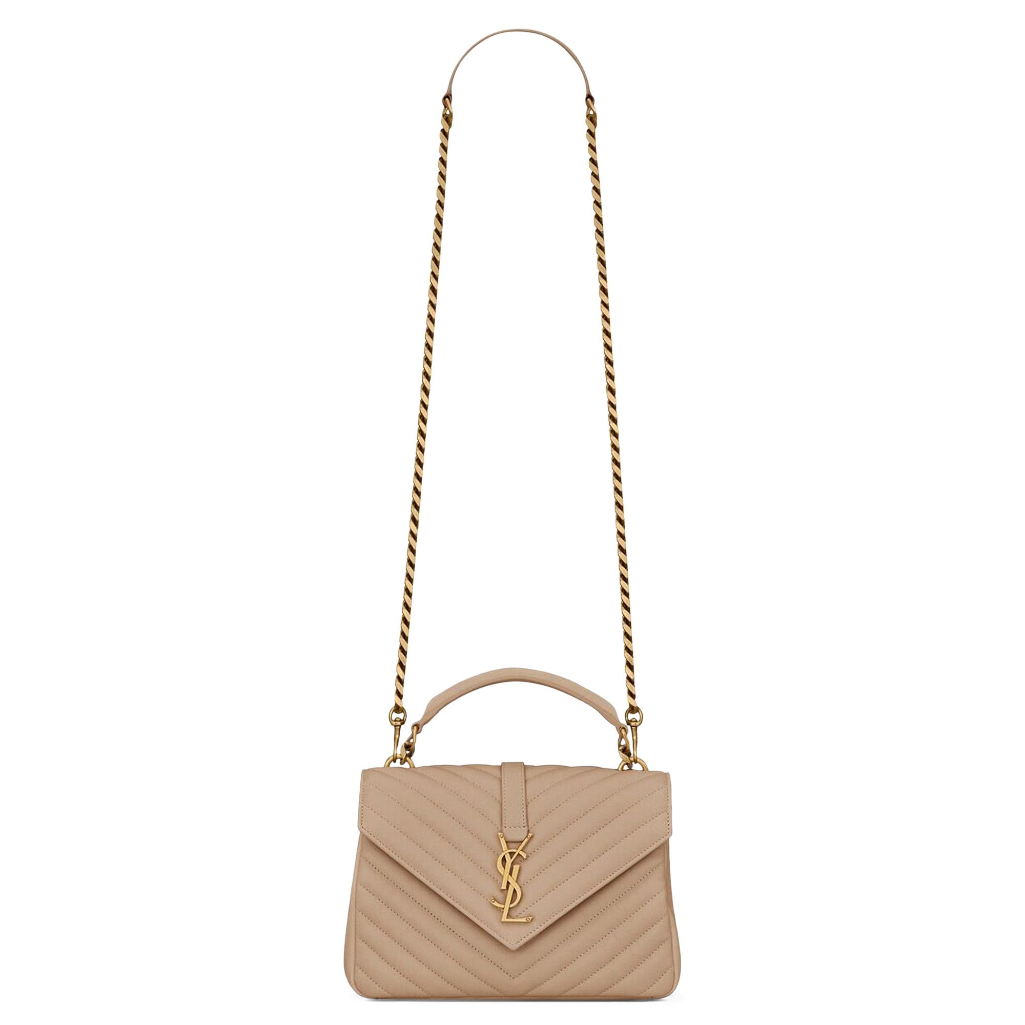 Ysl college sales bag dark beige