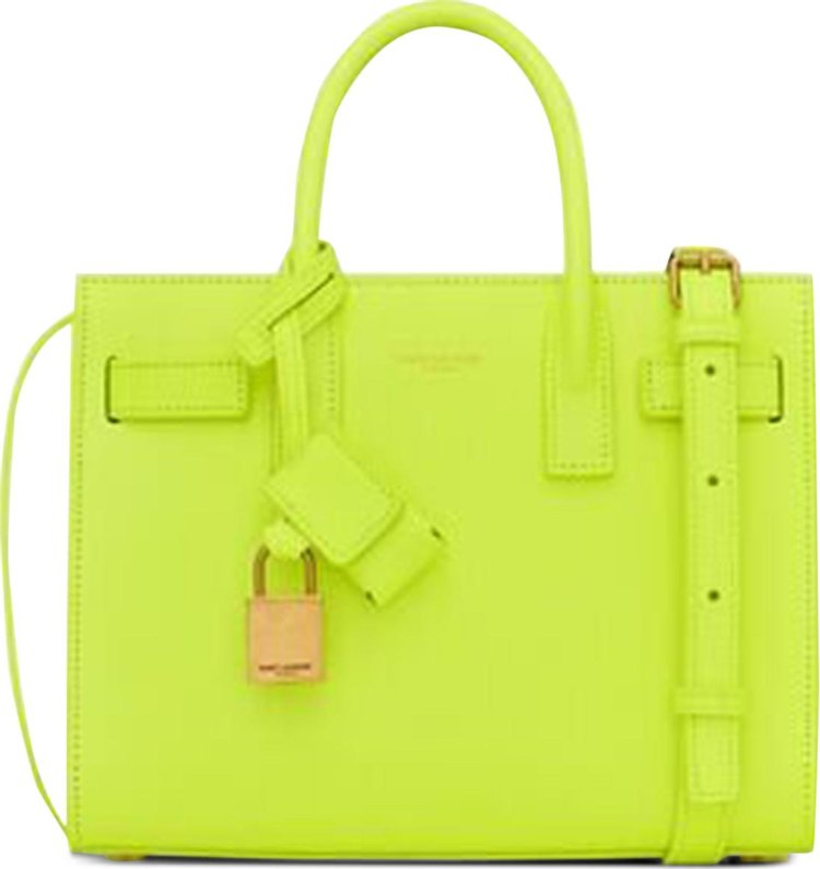 SAFETY YELLOW LEATHER SAC DE JOUR SMALL CROSSBODY BAG
