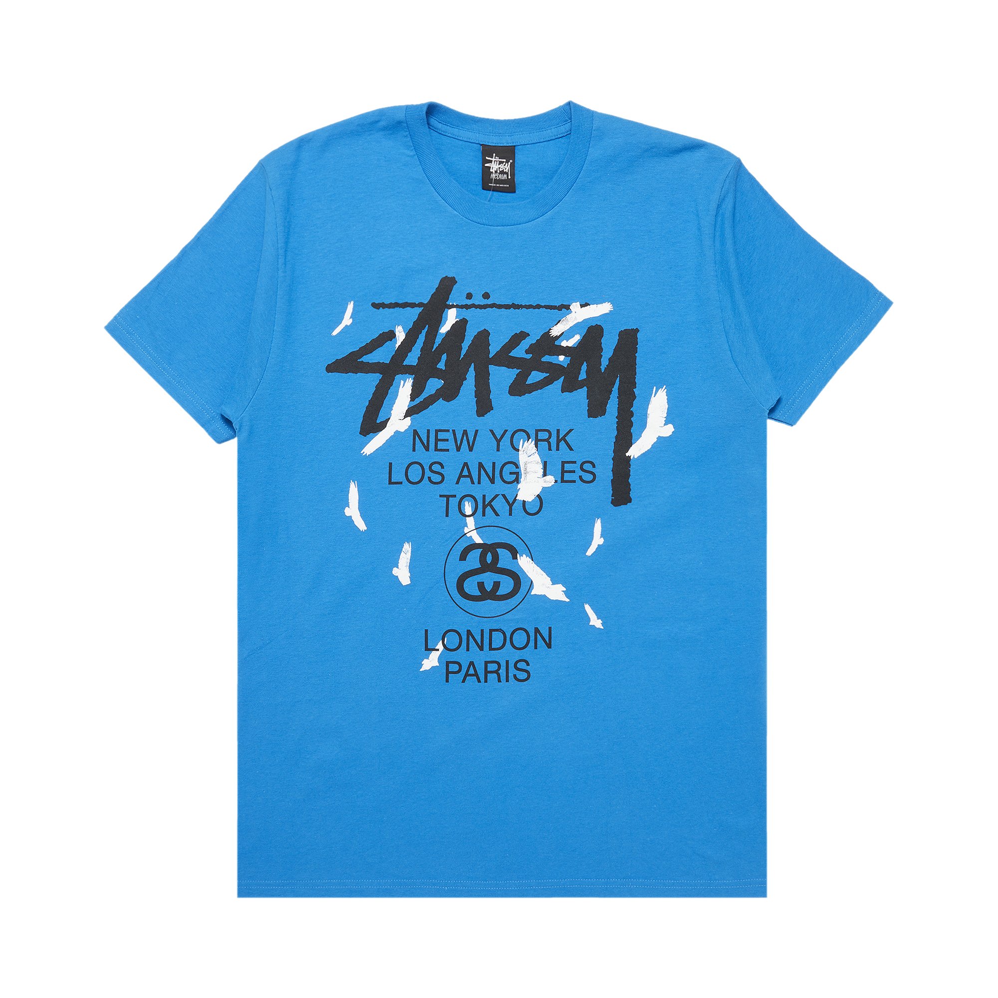 Stussy World Tour Birds Tee 'Brite Blue'