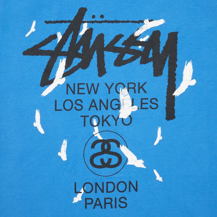 Stussy World Tour Birds Tee Brite Blue