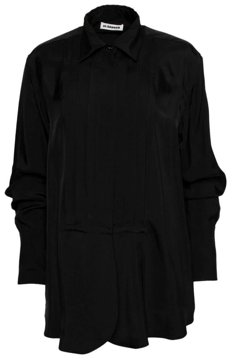 Jil Sander Relaxed Fit Tuxedo Shirt Black