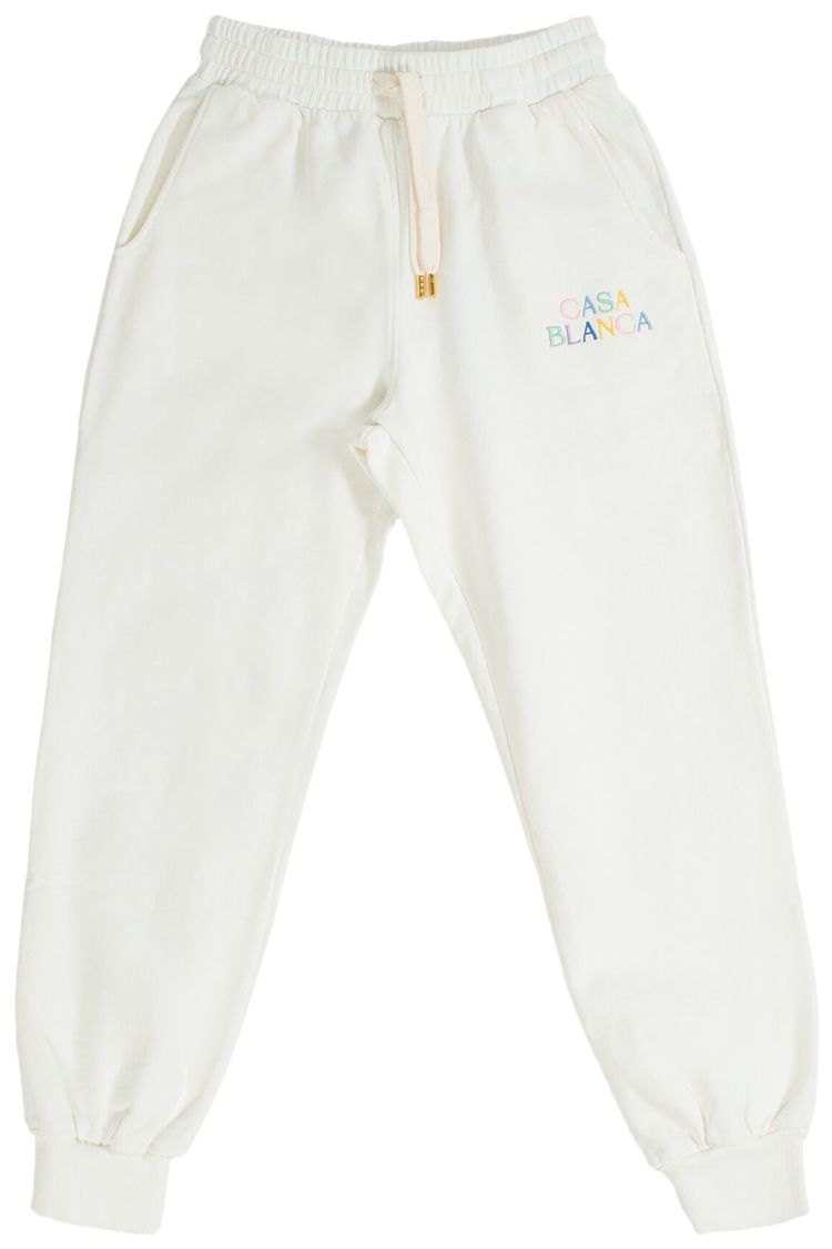 Casablanca Stacked Logo Embroidered Sweatpants White