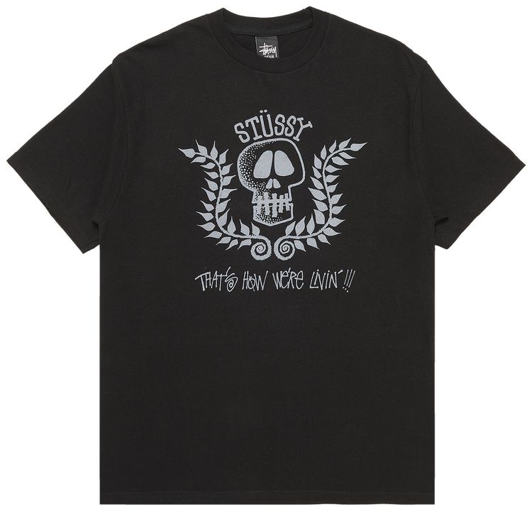 Stussy Skull Wreath Tee Black