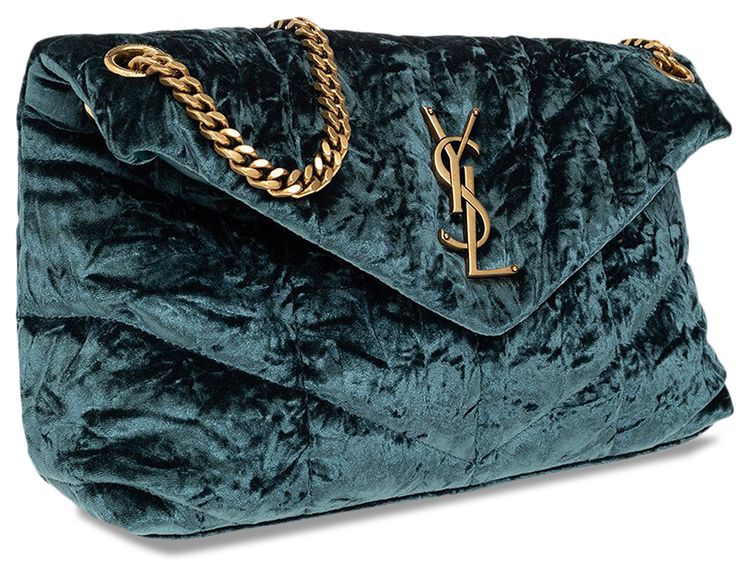 Saint Laurent Small Puffer Chain Bag Bright Emerald