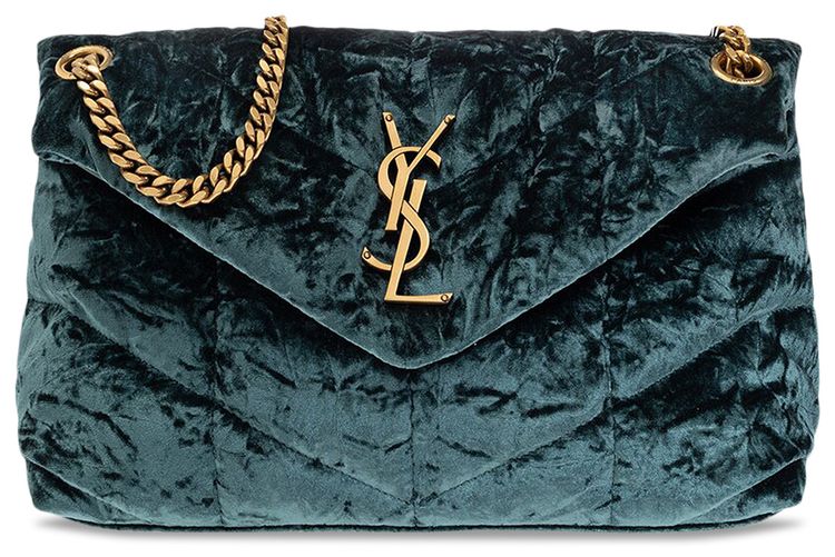 Saint Laurent Small Puffer Chain Bag Bright Emerald
