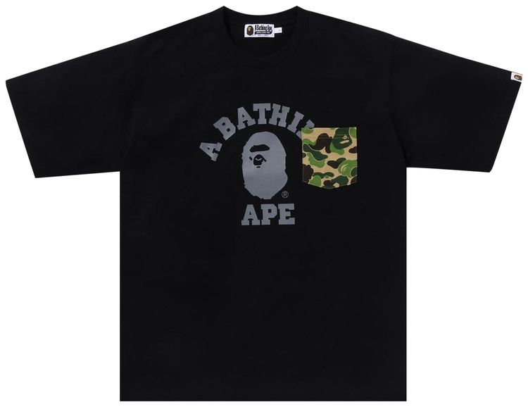 BAPE ABC Camo College Pocket Relaxed Tee Black