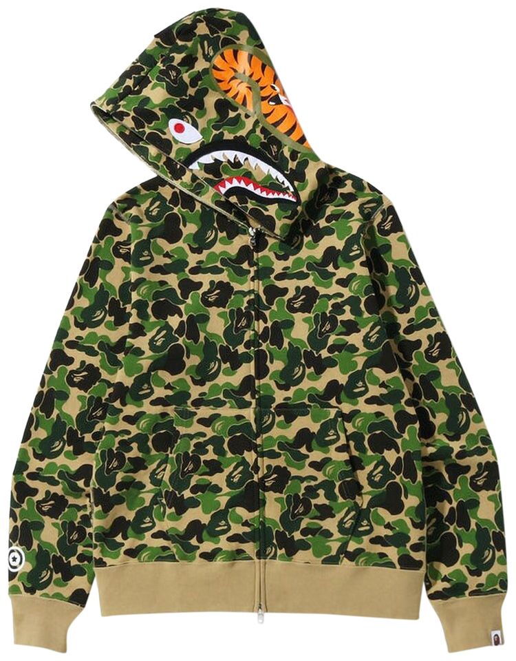 BAPE ABC Camo Shark Full Zip Hoodie Green