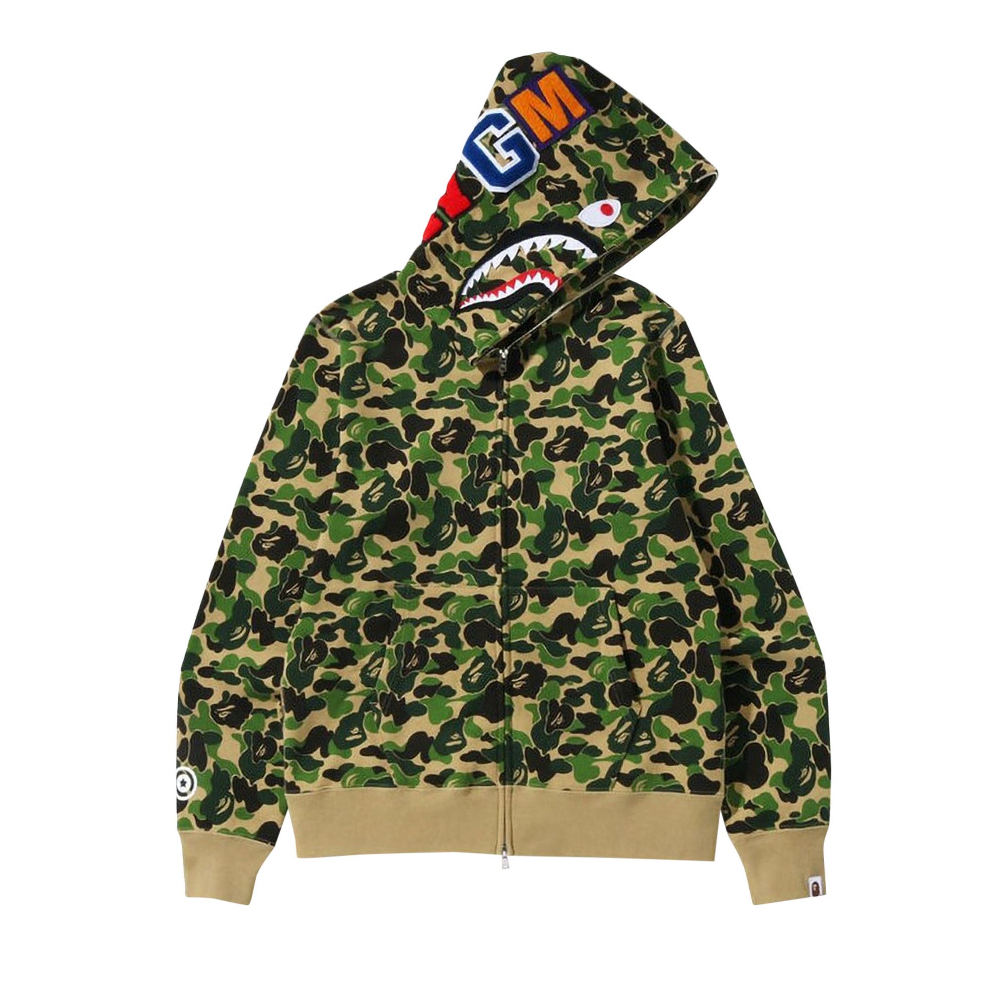 Bape shark hoodie green camo sale