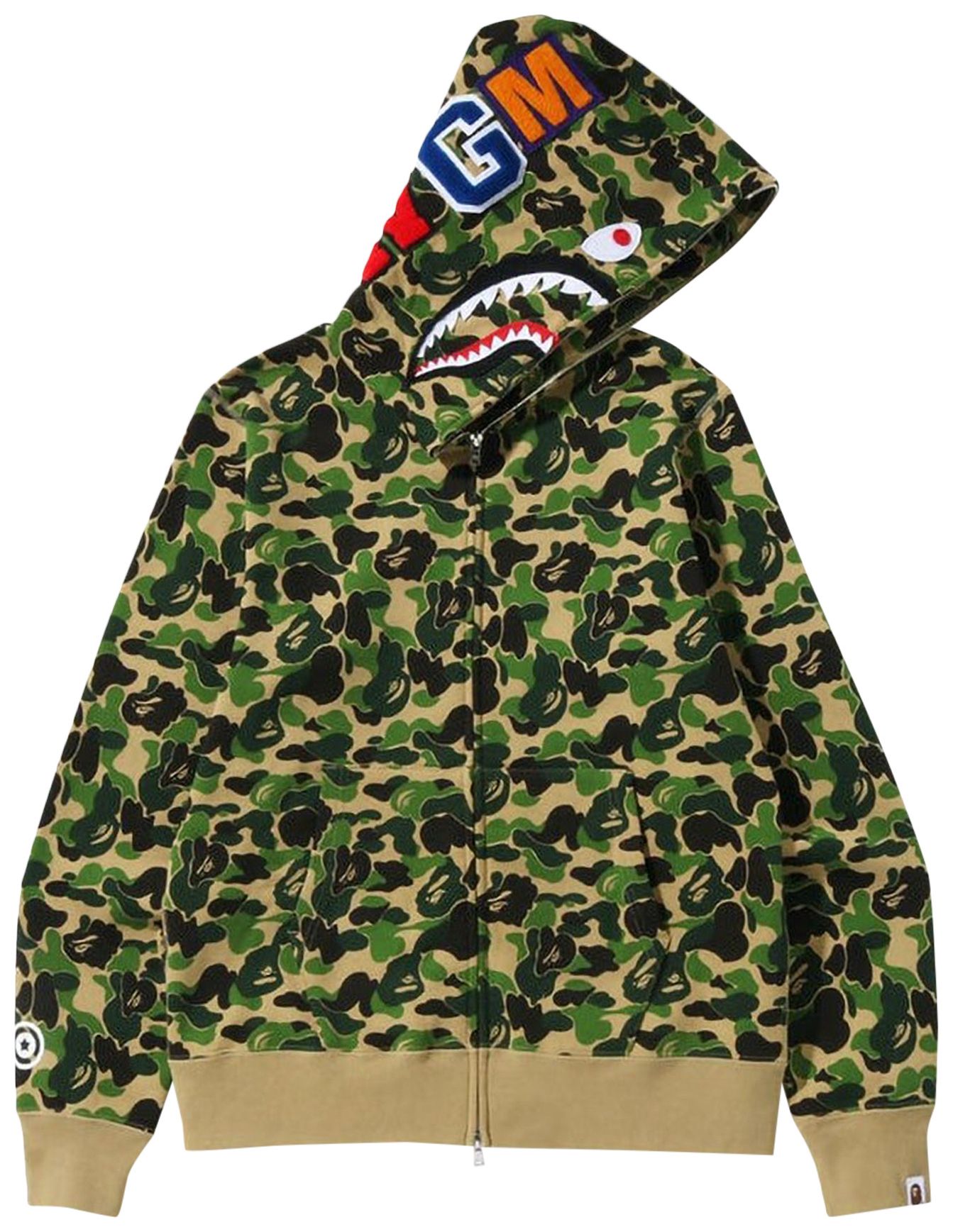 Buy BAPE ABC Camo Shark Full Zip Hoodie 'Green' 1J30 115 007 GREEN GOAT