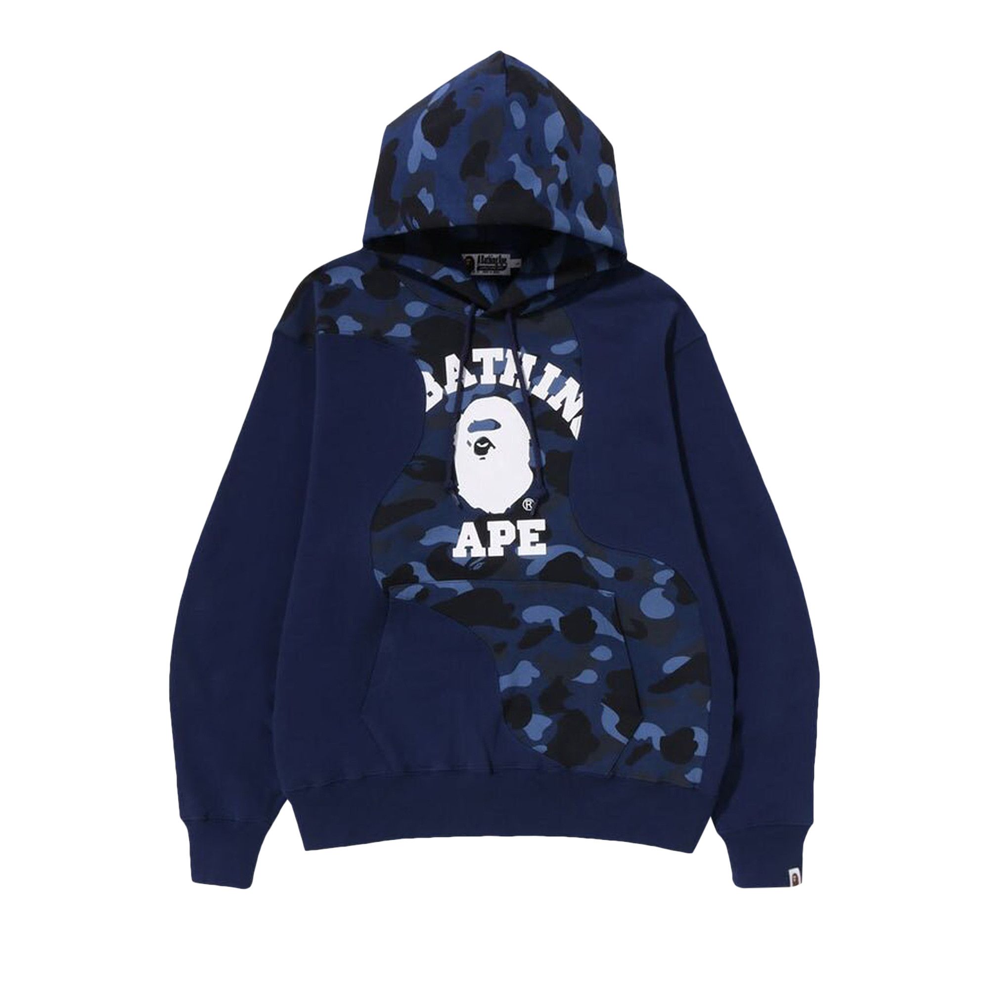 Buy BAPE Color Camo College Cutting Relaxed Fit Hoodie Navy