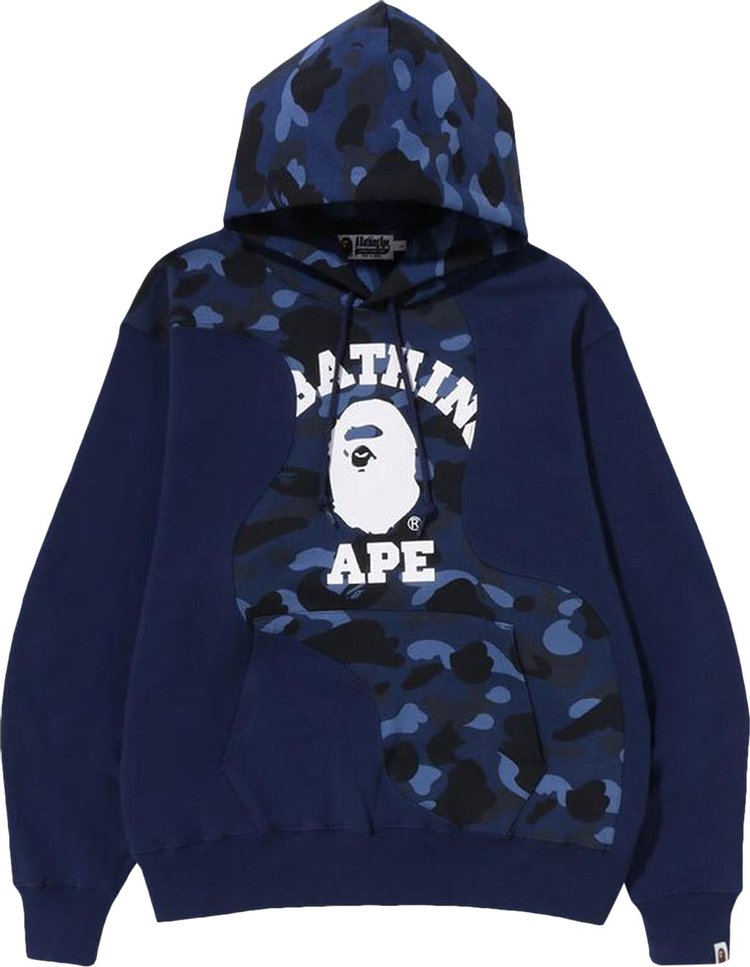 BAPE Color Camo College Cutting Relaxed Fit Hoodie 'Navy'