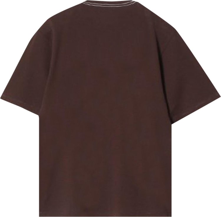 Auralee Mesh Dyed Tee Dark Brown