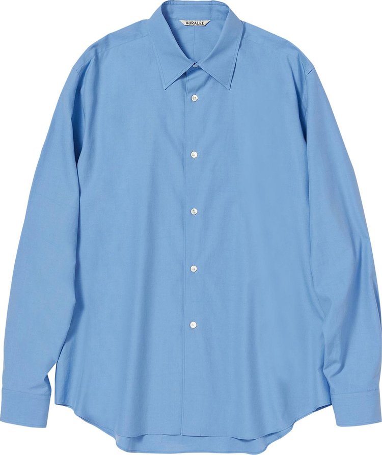 Auralee Washed Finx Twill Shirt 'Blue'