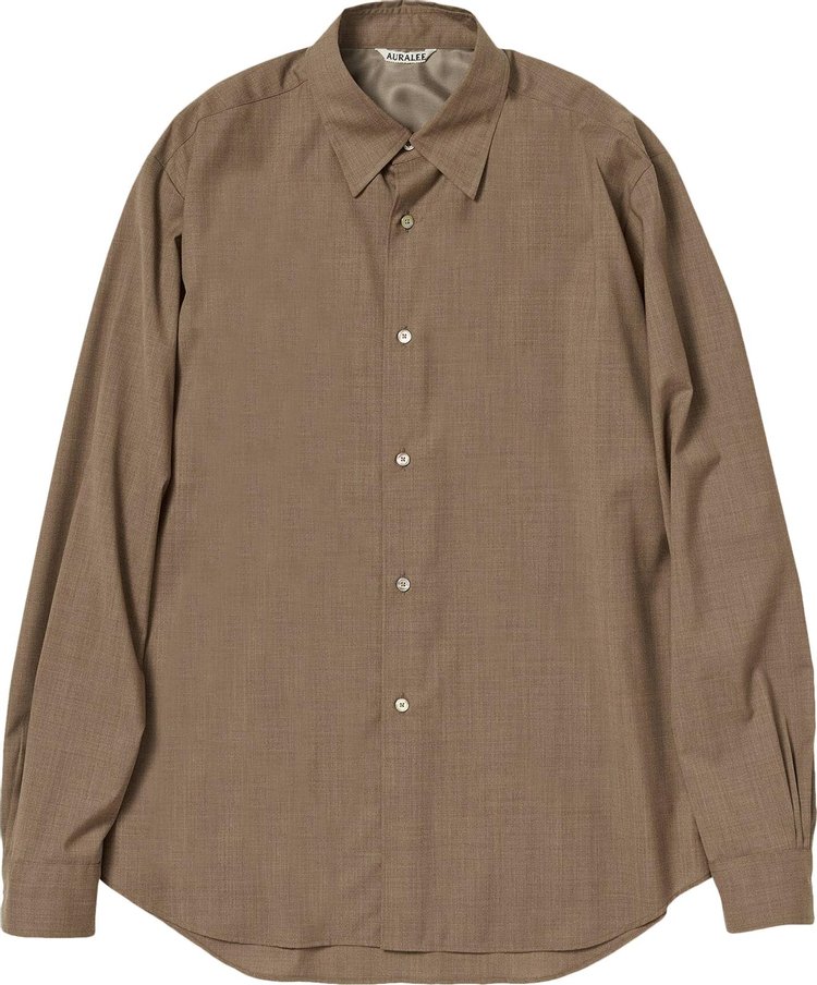 Auralee Super Fine Tropical Wool Shirt 'Top Brown'