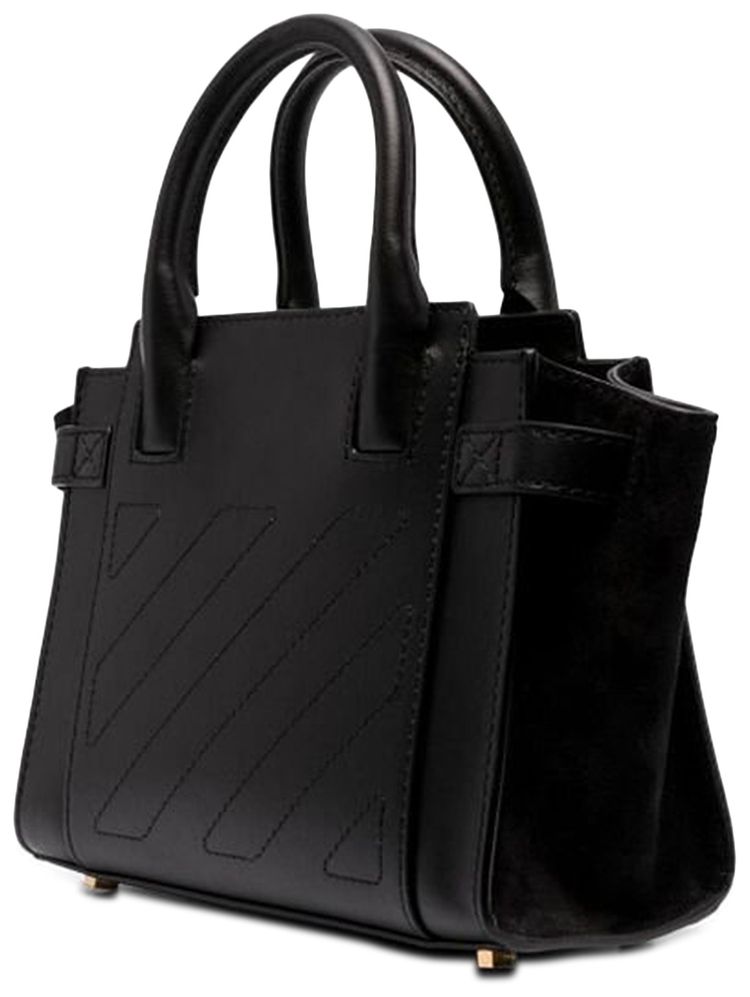 Off White Small City Leather Tote Bag Black