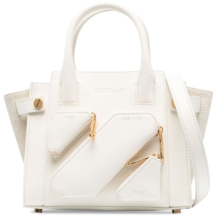 Off White Small City Tote Bag White