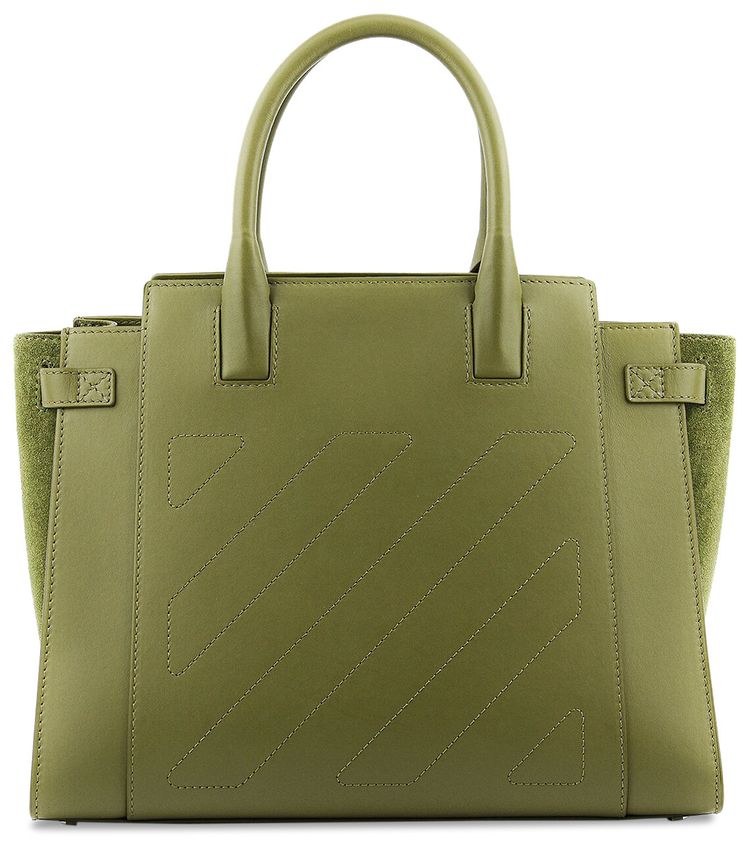 Off White City Leather Tote Bag Military