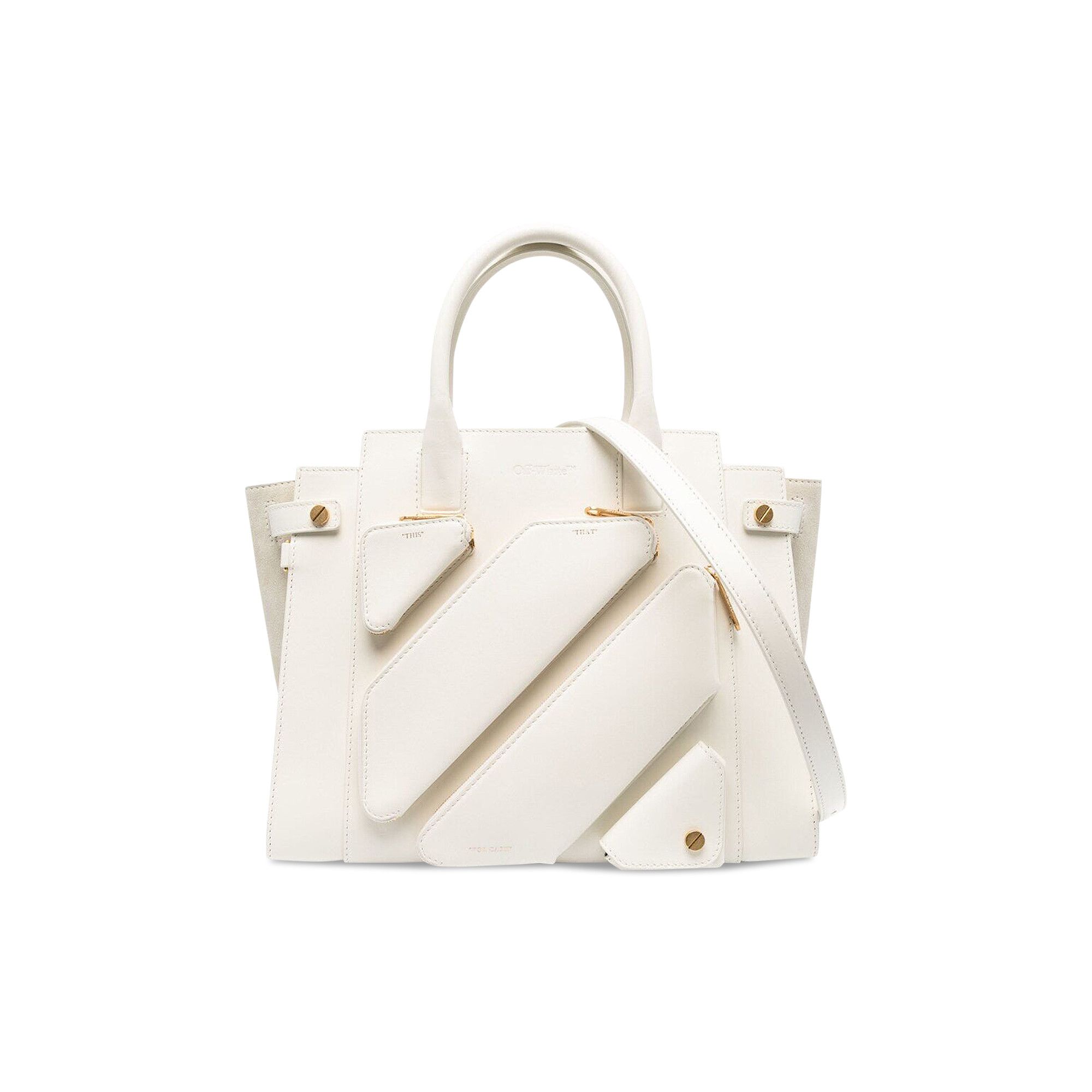 Buy Off-White Large City Leather Tote Bag 'White