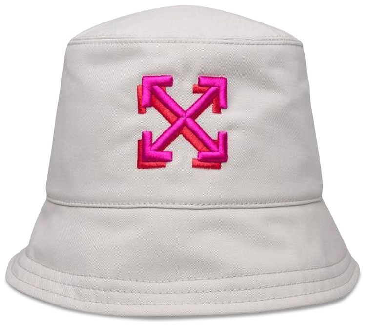 Off White Arrow Bucket Hat WhiteFuchsia