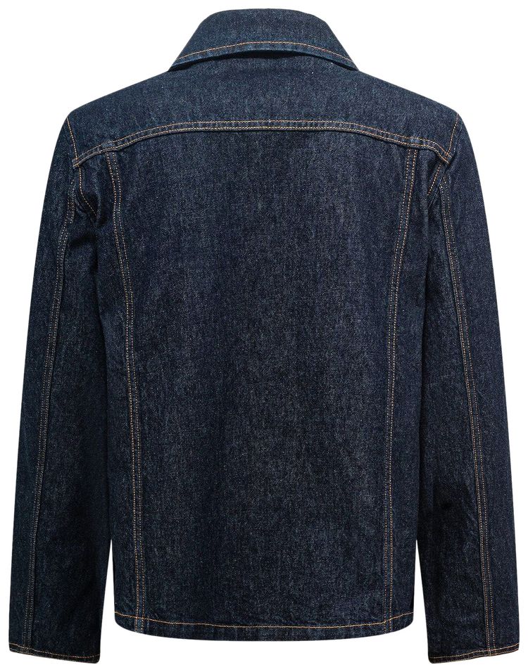 Off White Wave Off Denim Utility Jacket IndigoYellow