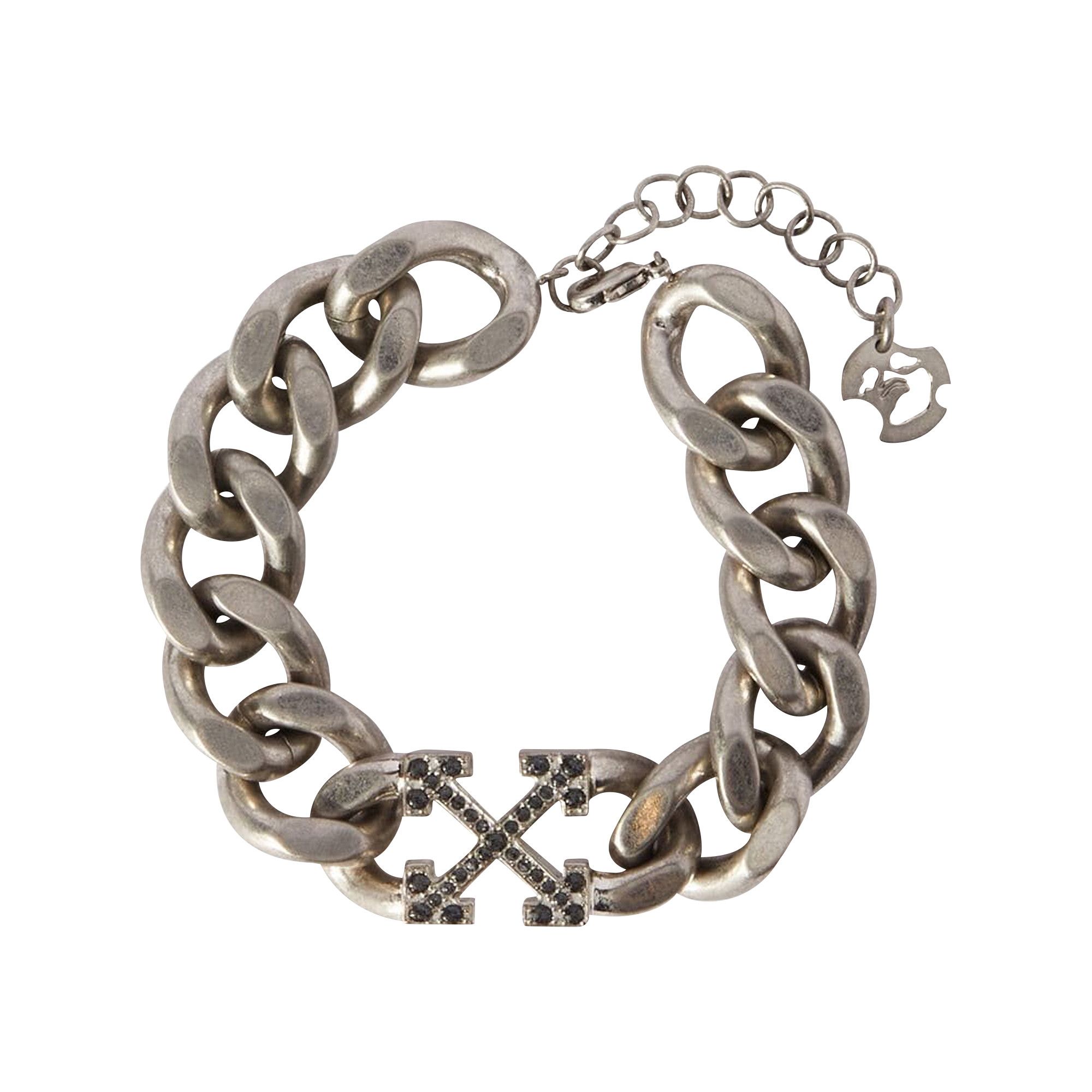 Buy Off-White Crystal Arrow Chain Bracelet 'Silver/Black