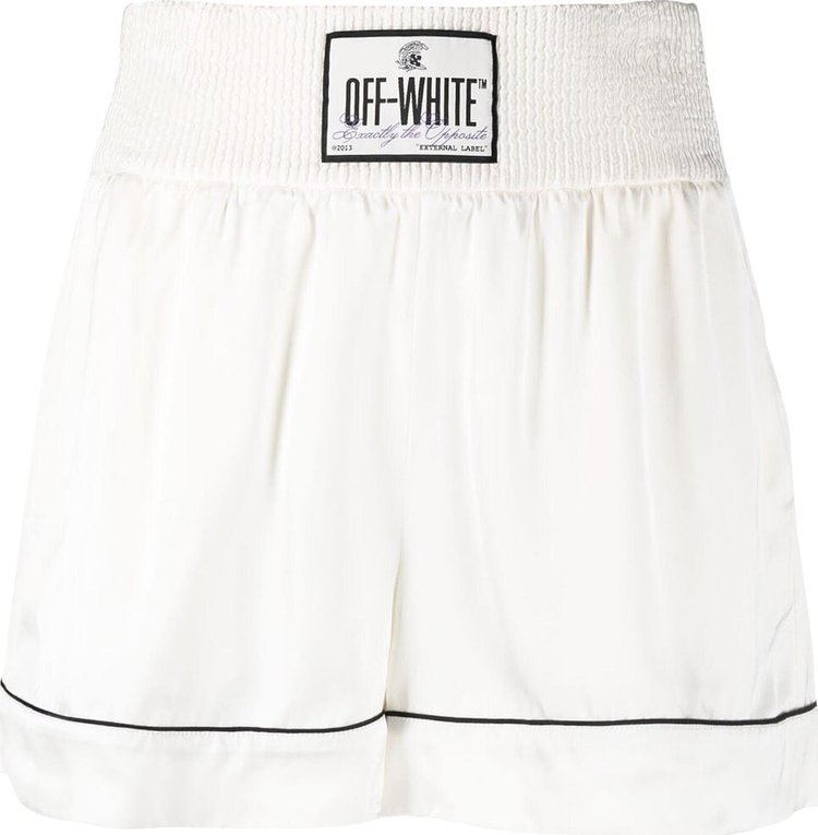 Off-White Satin Pajama Shorts 'White'