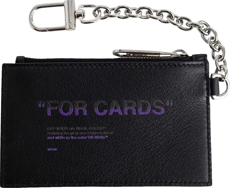 Off White Quote Card Case BlackPurple