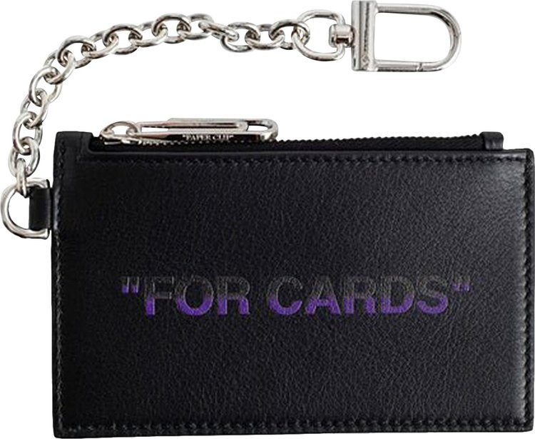 Off White Quote Card Case BlackPurple