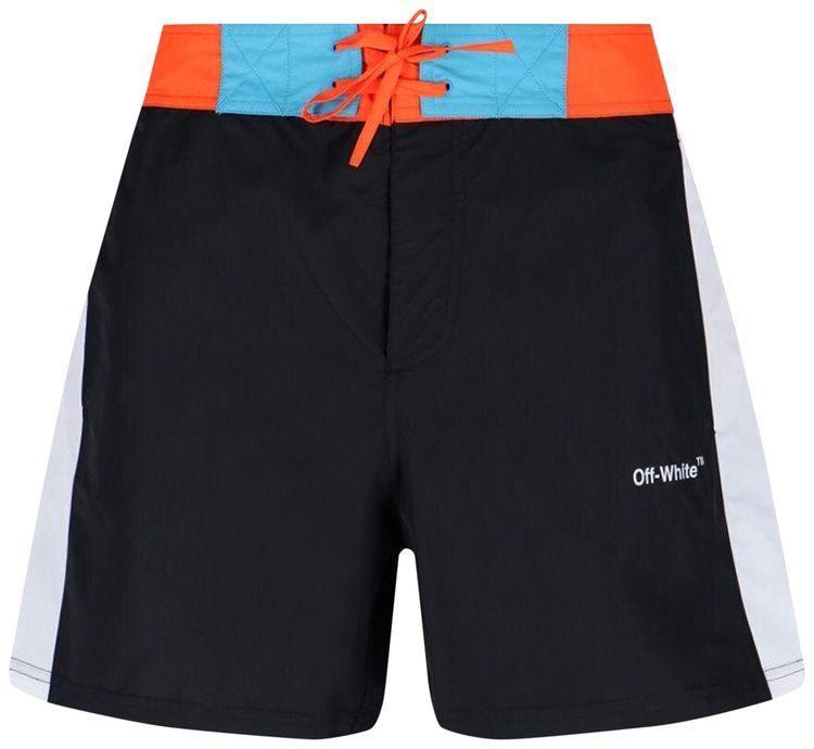 Off White Arrow Block Sunset Swimshorts Blood Orange