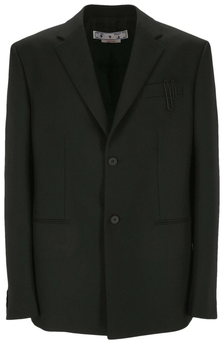 Off White Single Breasted Blazer Black
