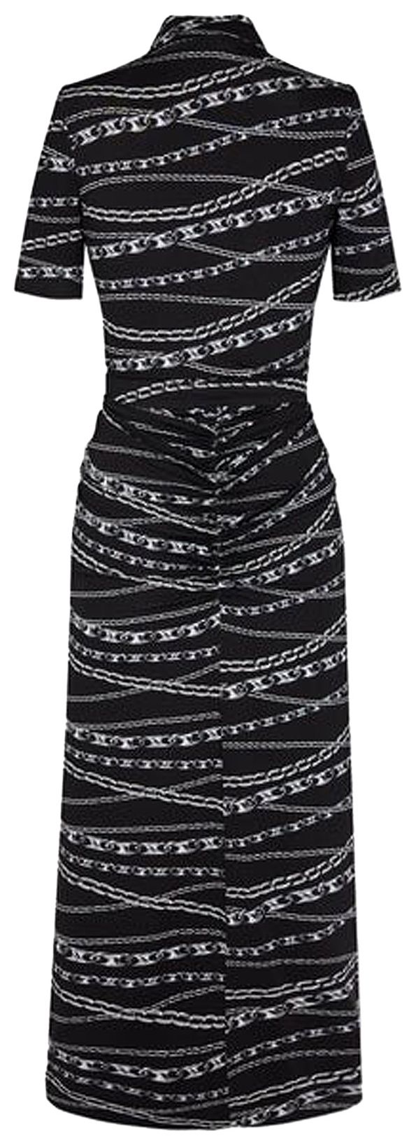 Paco Rabanne Chain Print Midi Skirt Dress BlackSilver Chain Print