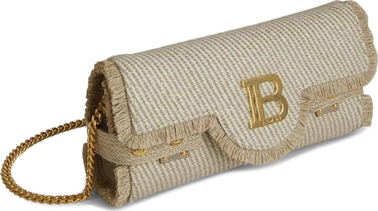 Balmain B Buzz Raffia Effect Shoulder Bag Natural