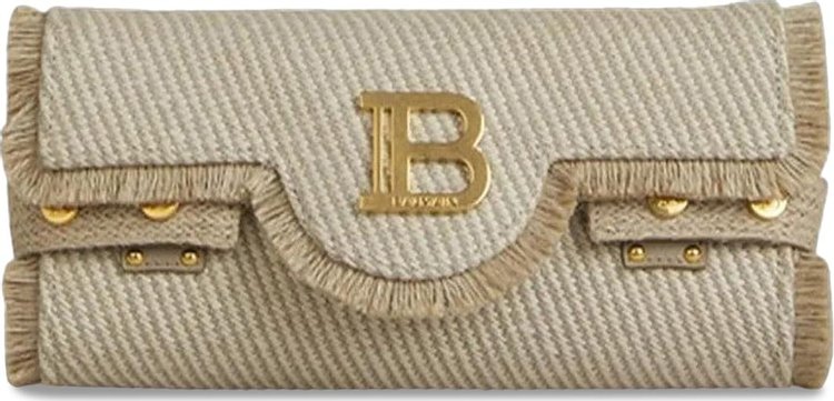 Balmain B Buzz Raffia Effect Shoulder Bag 'Natural'