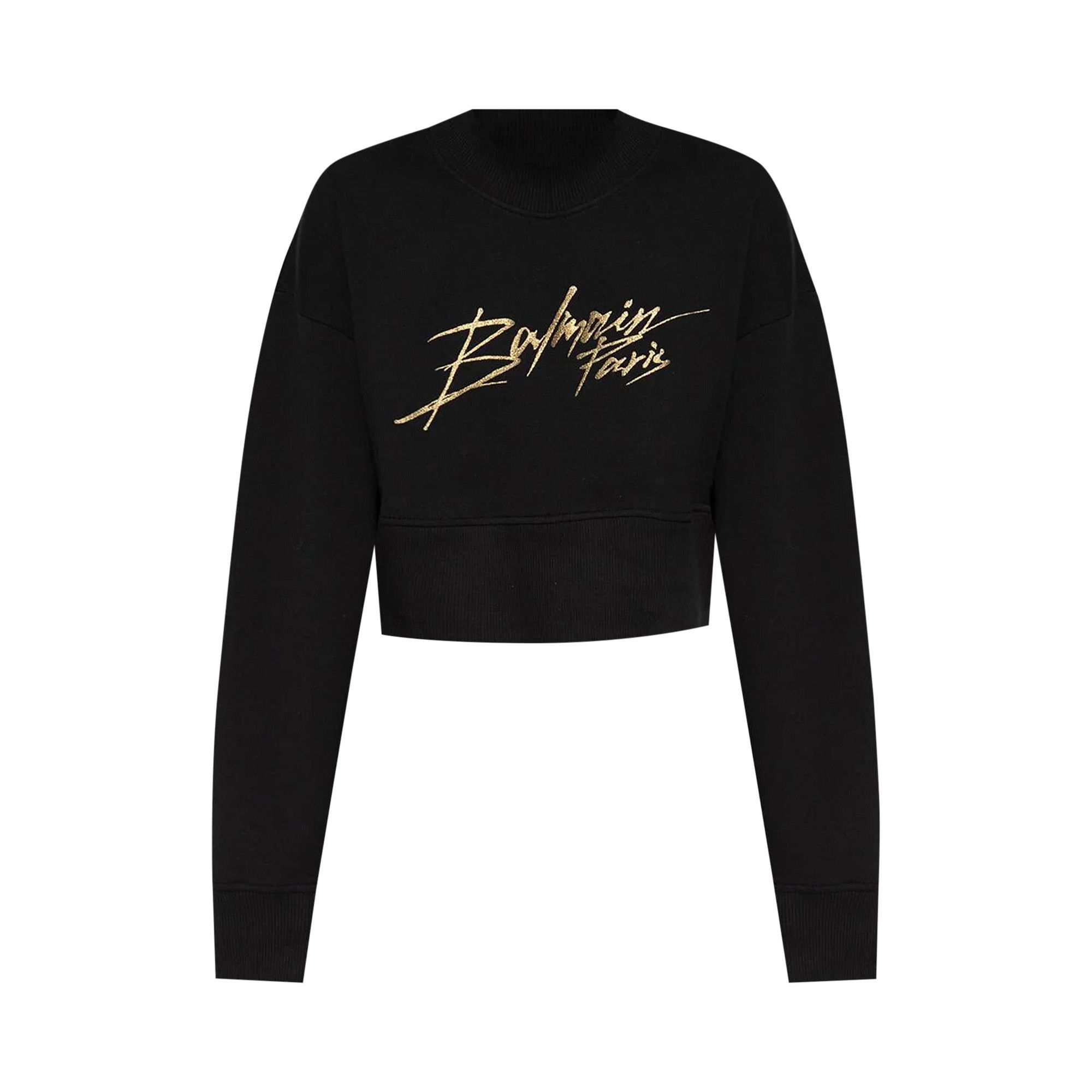 Cropped sweatshirt with Balmain logo print
