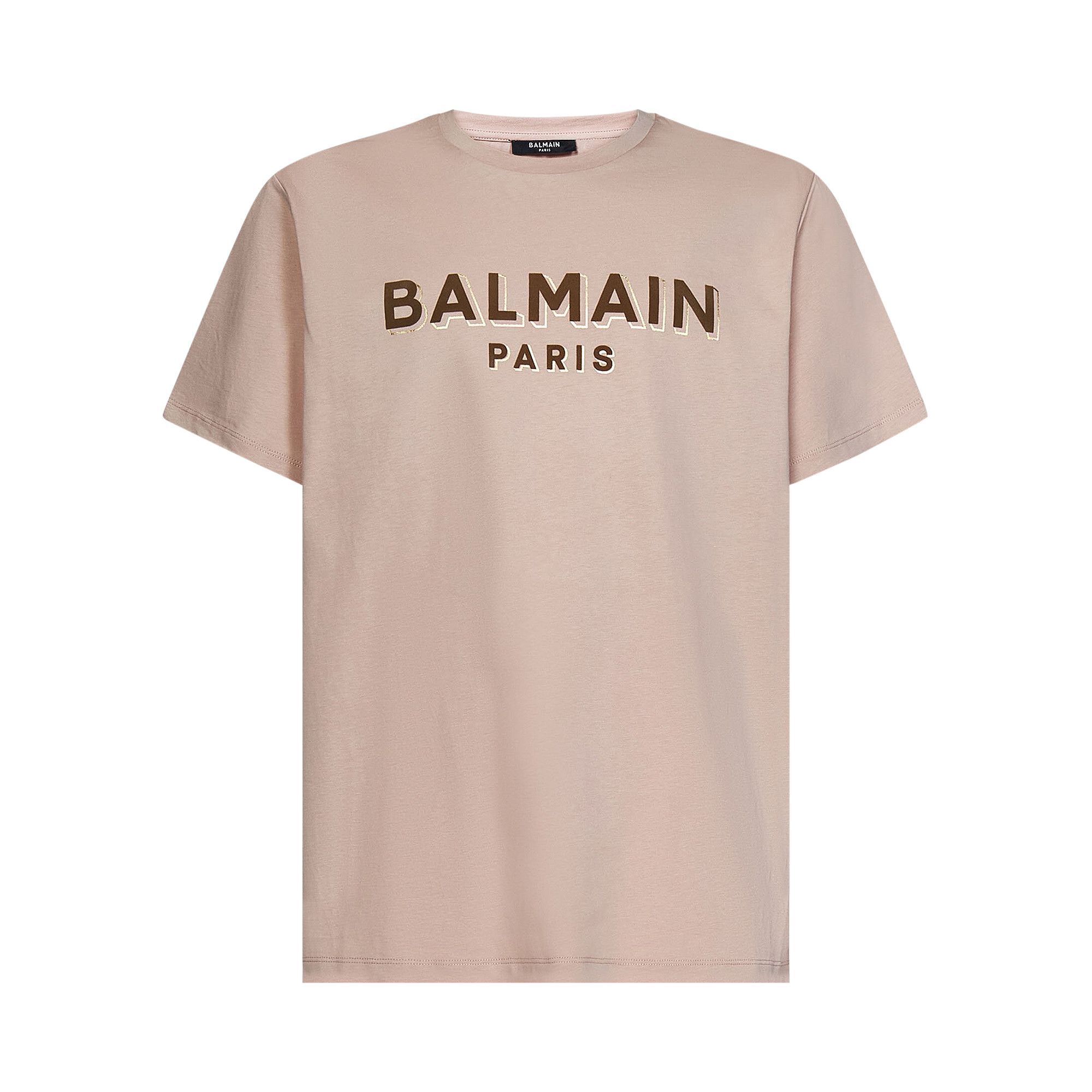 Balmain t shirt gold hot sale logo