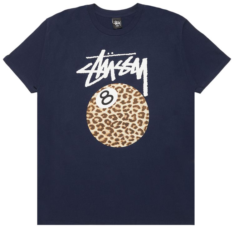 Stussy Cheetah 8 Ball Tee Navy