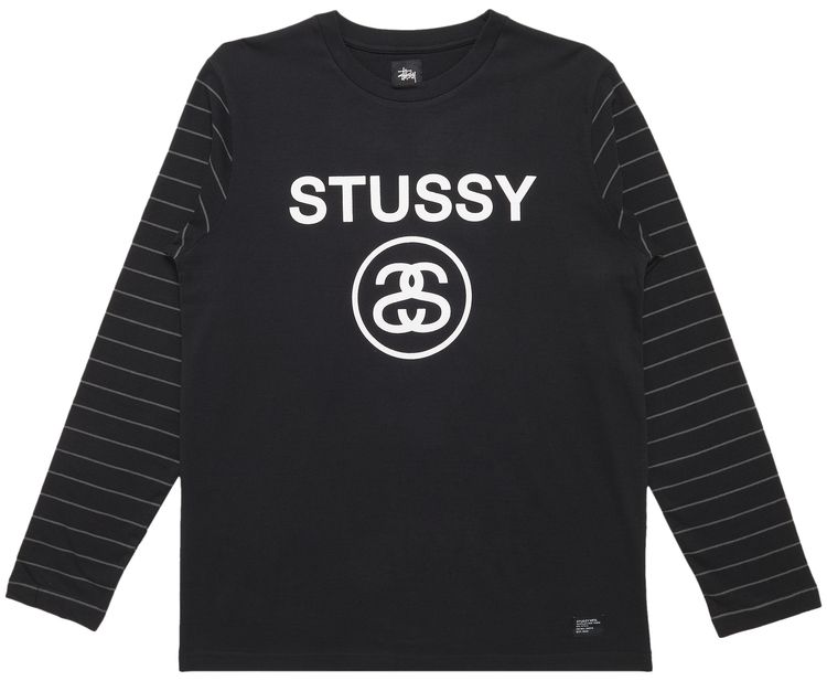 Stussy Link Crew Long Sleeve Black