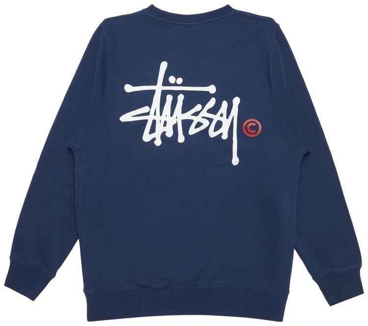 Stussy Basic Logo Crewneck Navy