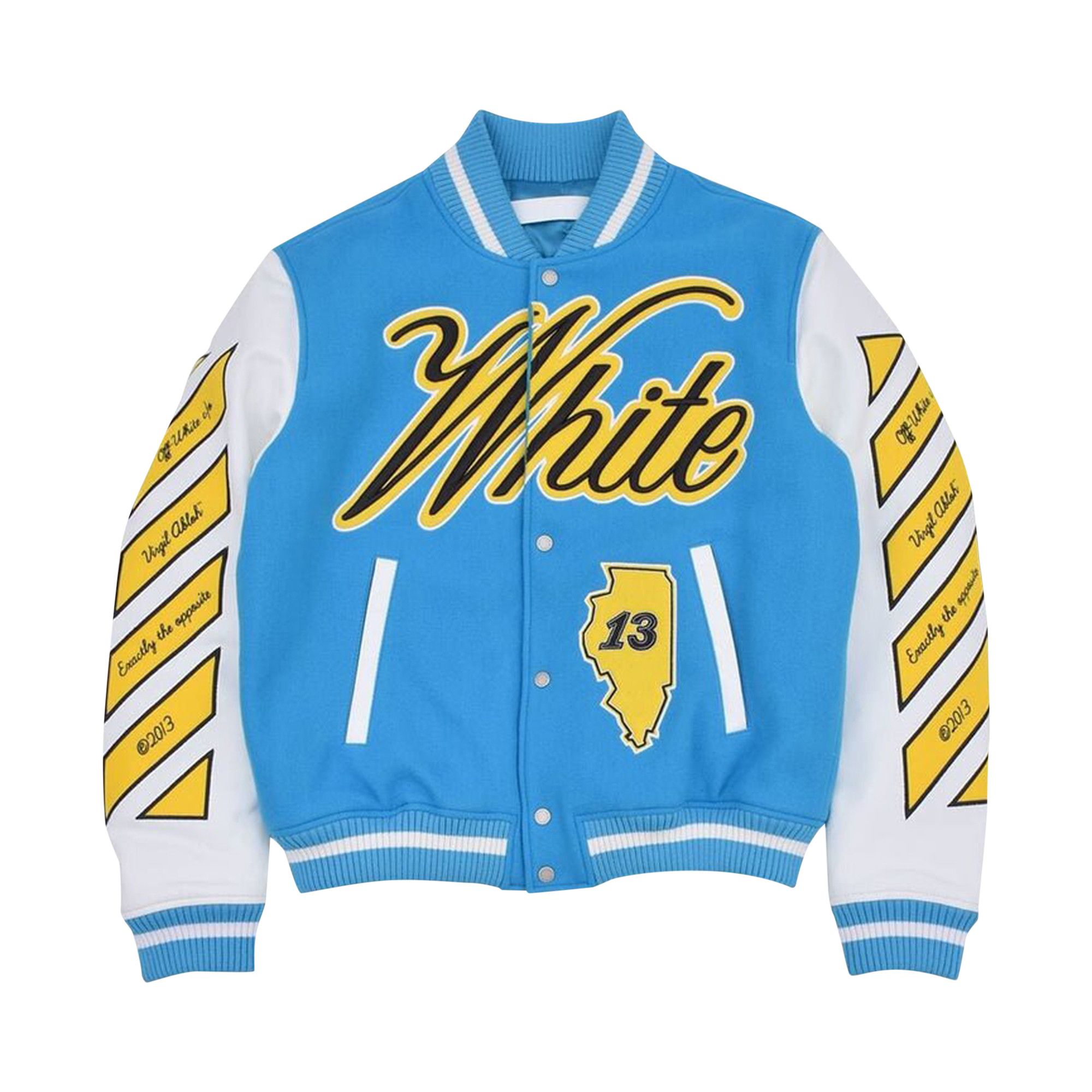 Buy Off-White Vars World Leather Jacket 'Turquoise/Yellow