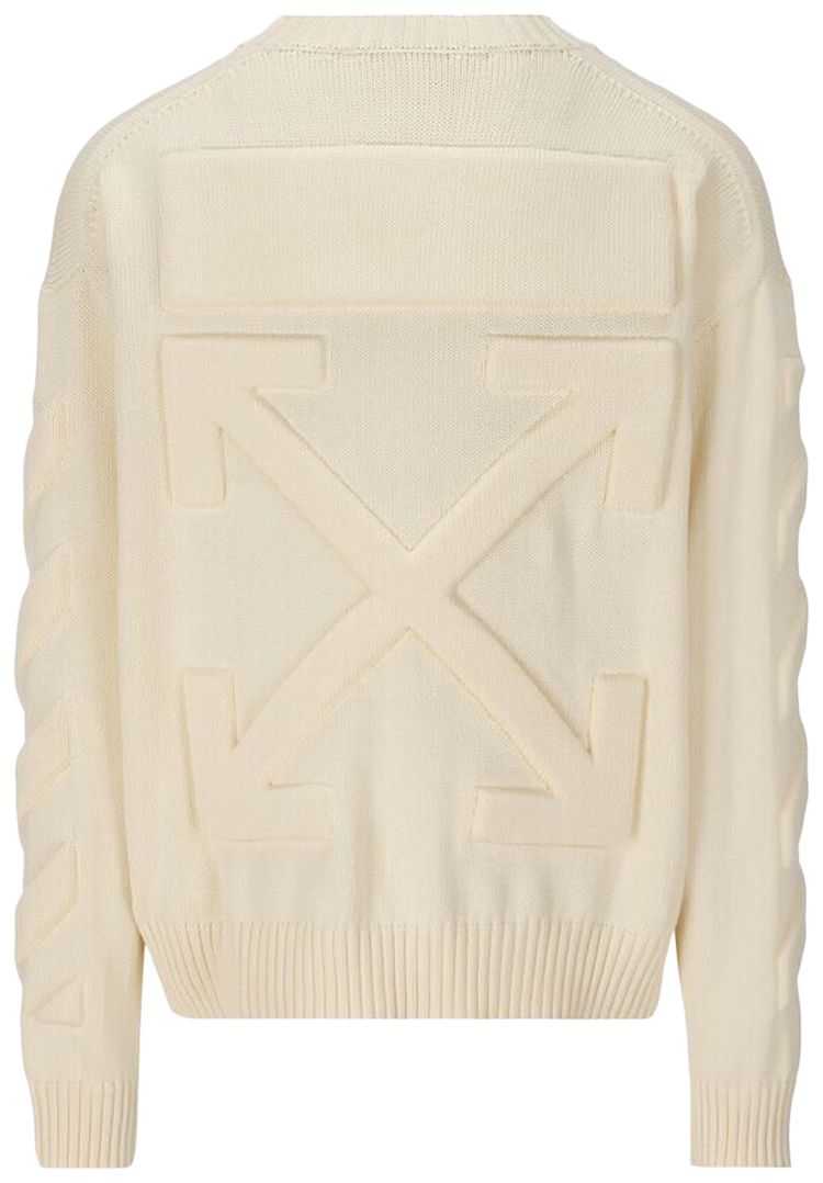 Off White 3D Diag Knit Crewneck New Beige