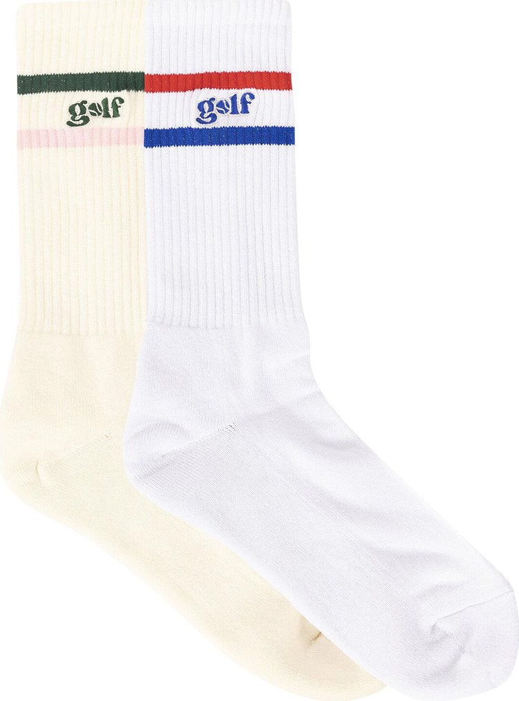 GOLF WANG Match Point Sock (2 Pack) 'White Combo/Antique White Combo'
