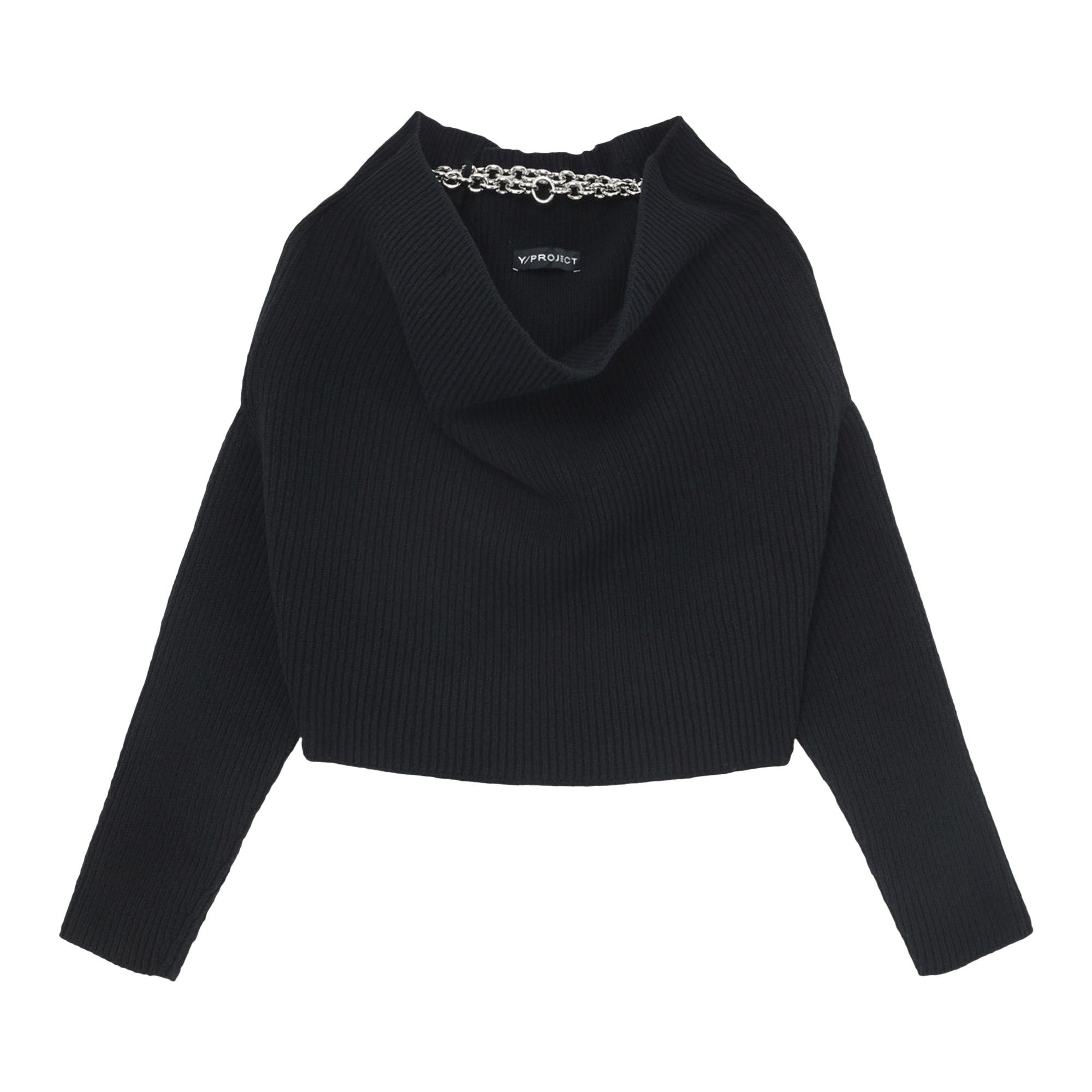 Buy Y/Project Draped Chain Ribbed Sweater 'Black' - WMPULL53 S24 Y34 BLAC |  GOAT