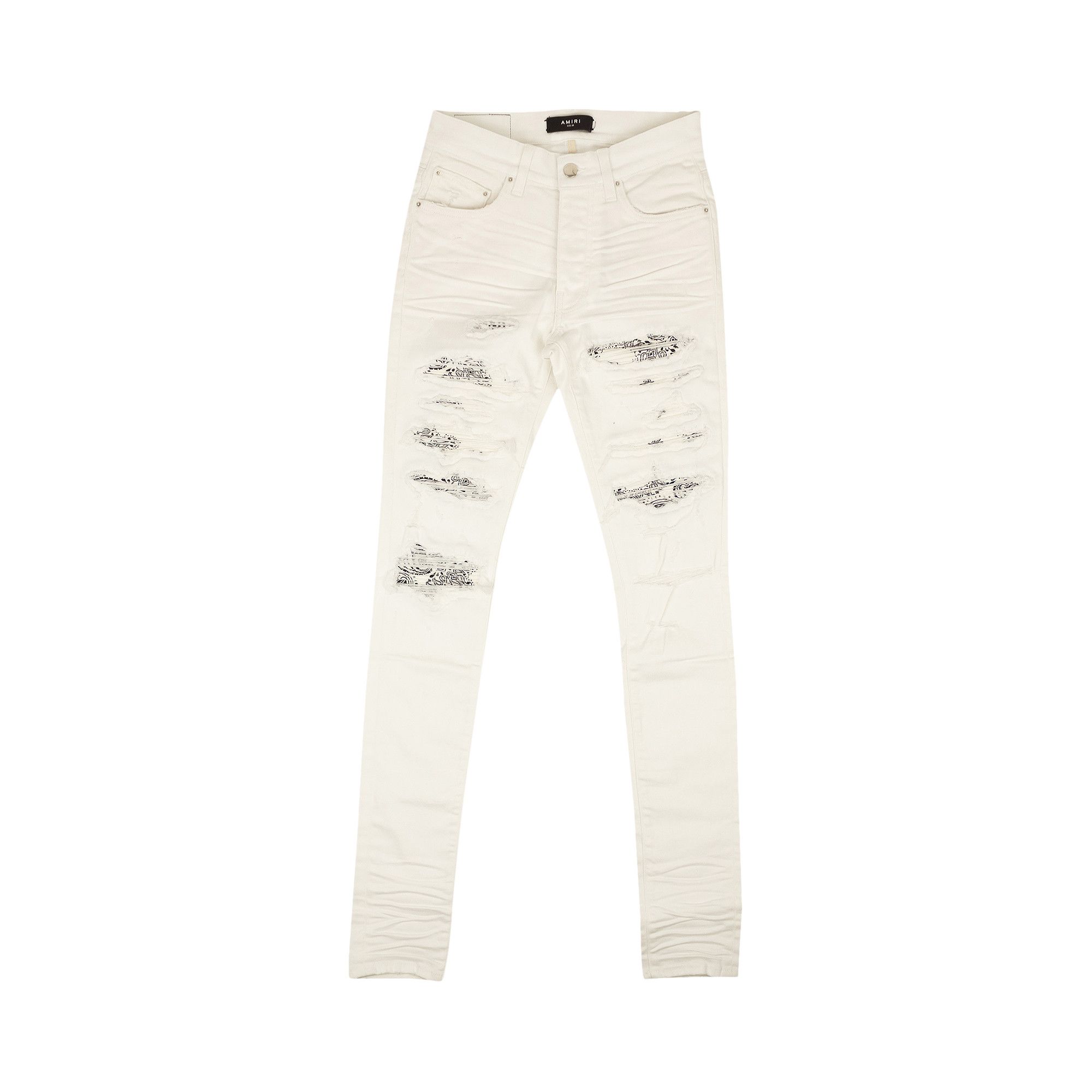 Buy Amiri Bandana Thrasher Jean 'White' - MDS061 100 WHIT | GOAT