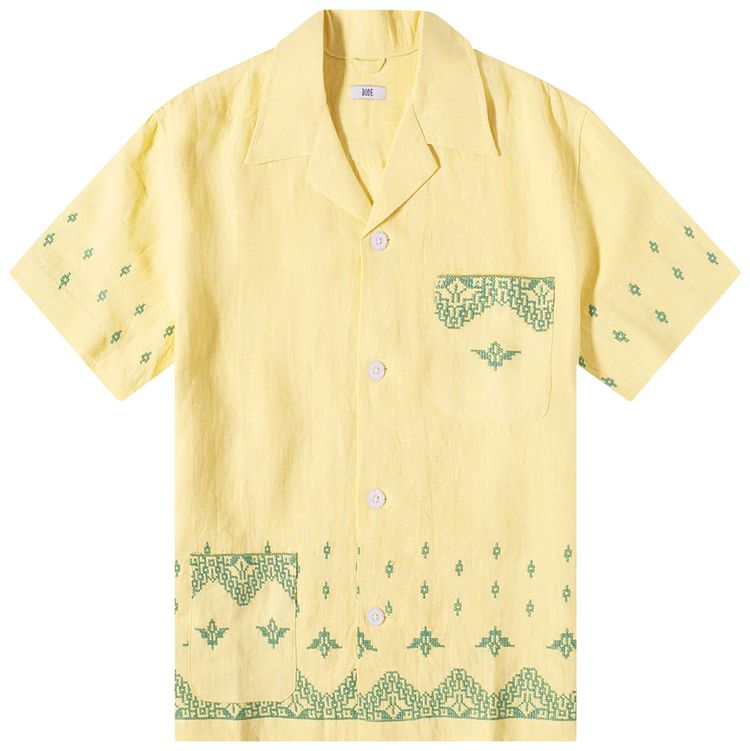 Bode Green Peak Short Sleeve Shirt YellowGreen