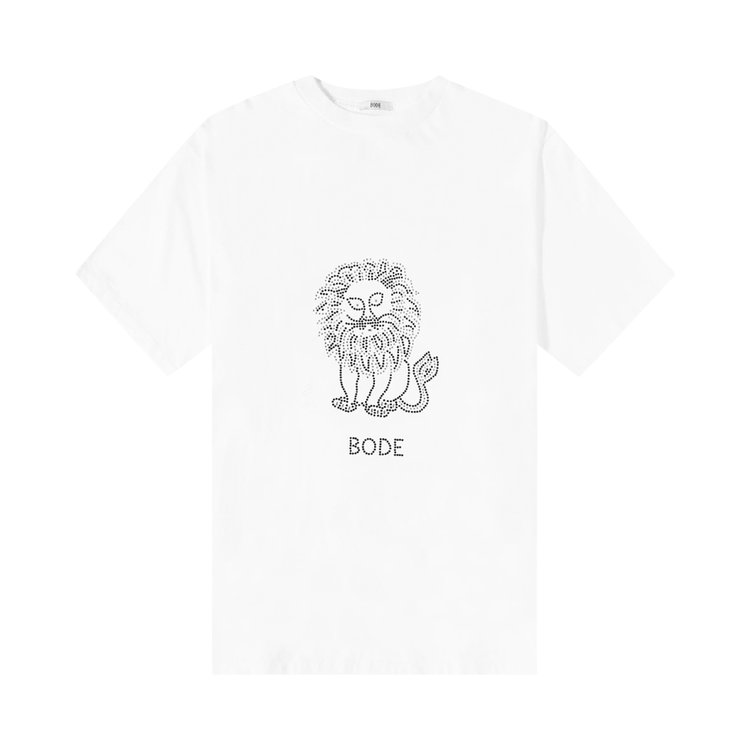 Bode Embellished Lion Tee 'White'