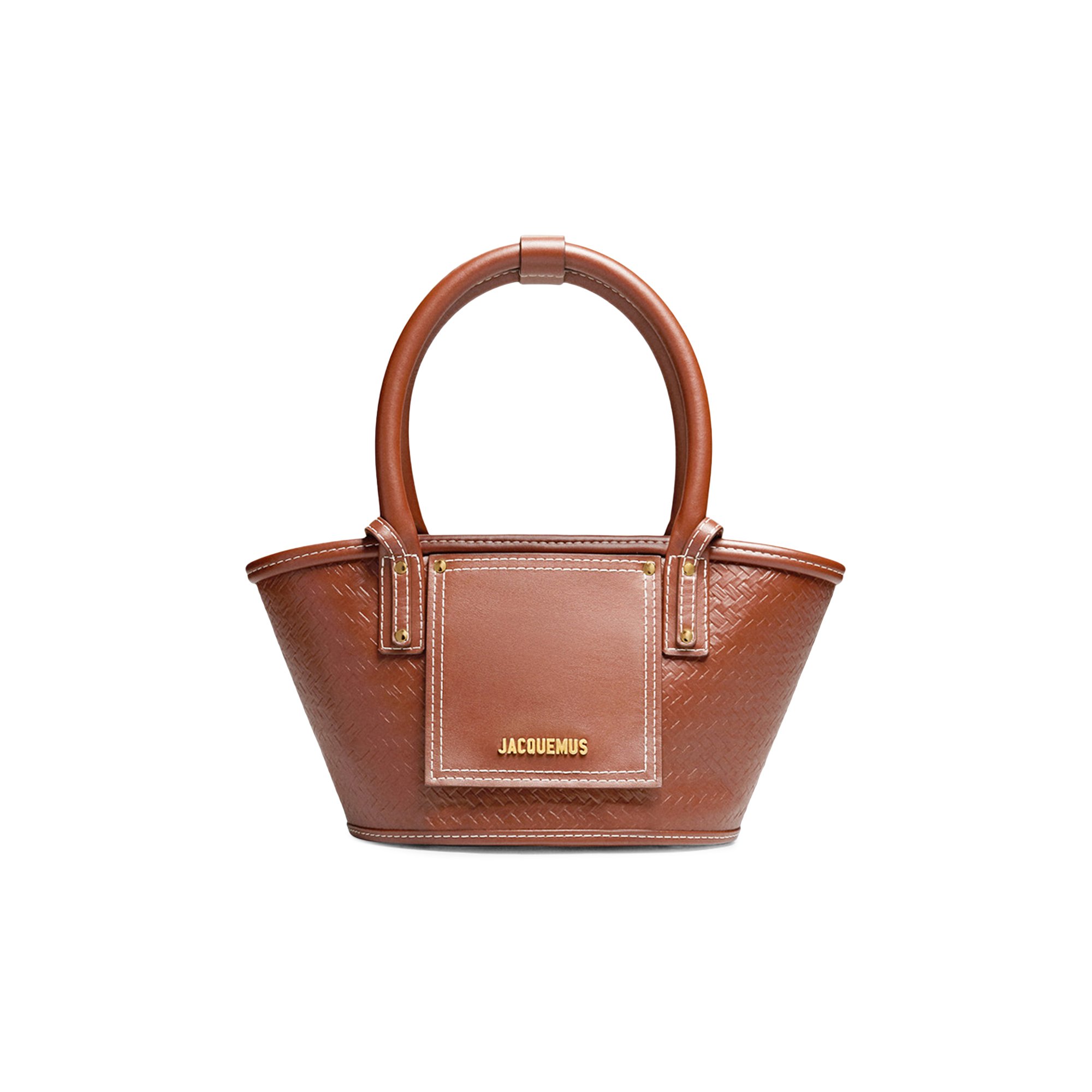 Buy Jacquemus Le Petit Panier Soli Cuir 'Weave Embossed Brown