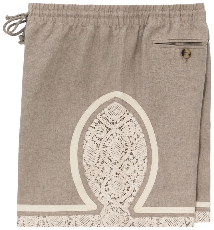 Aime Leon Dore Lace Linen Basketball Short Bone White