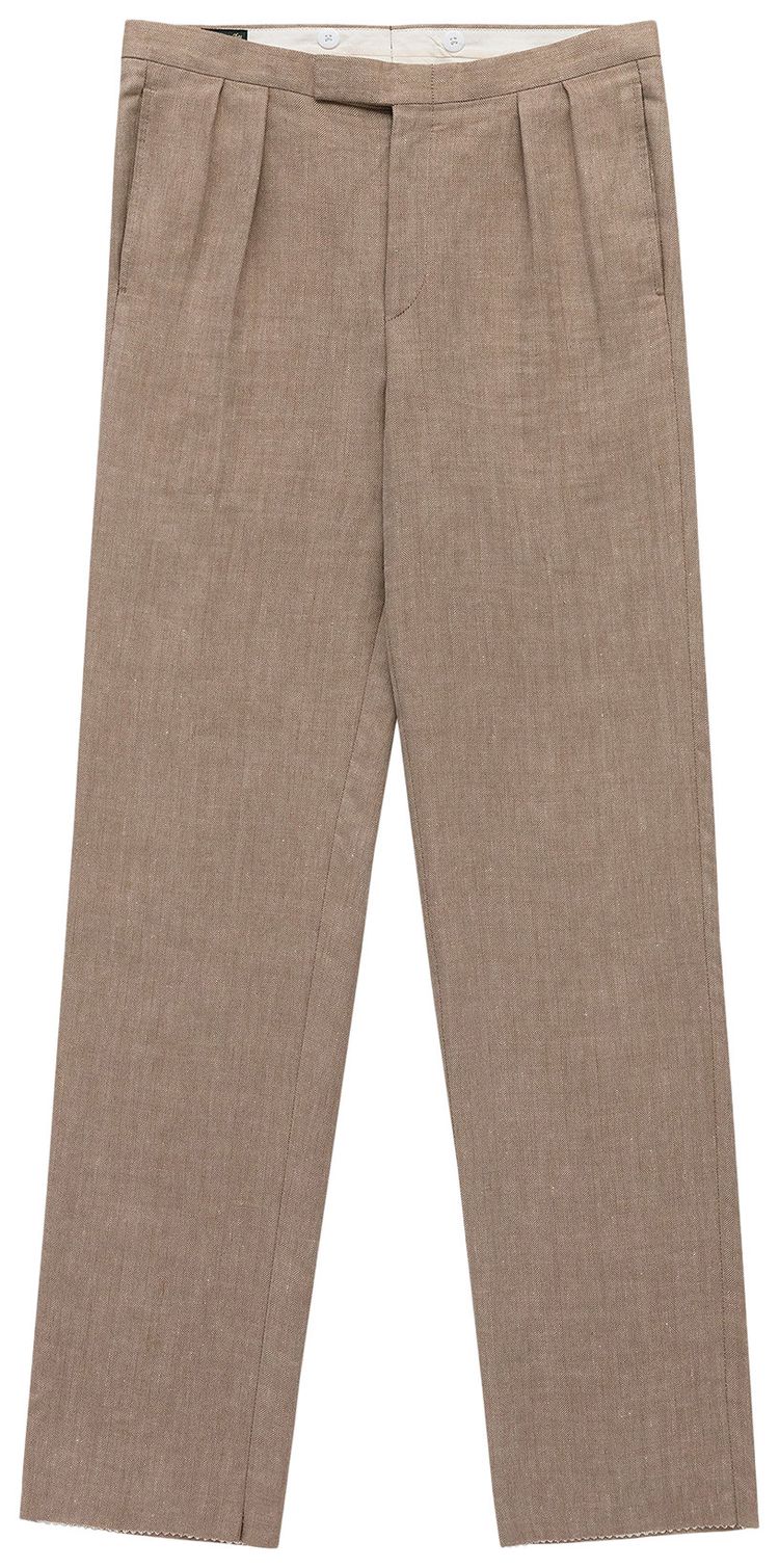 Aime Leon Dore Herringbone Suit Pants Tan Herringbone